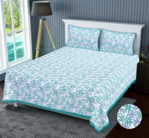 Modern Sanctuary Ashley Printed 200TC 100% Cotton Blue Bed Sheet